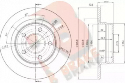 R BRAKE 78rbd21725 -  